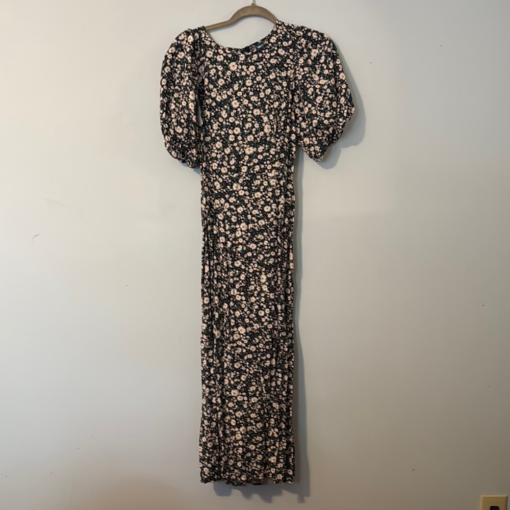 Elegant Black and White Floral Dress